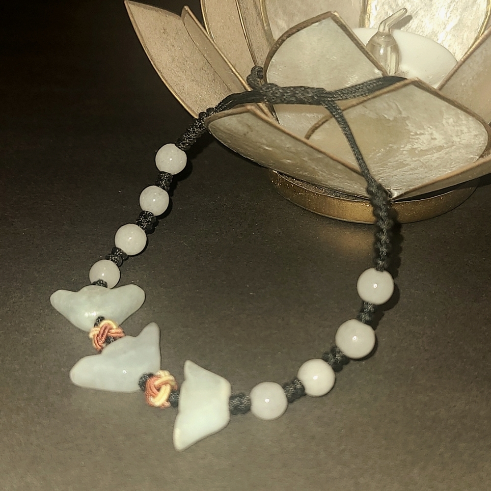 Wealth catcher Jade bracelet black cord adjustable Beautiful